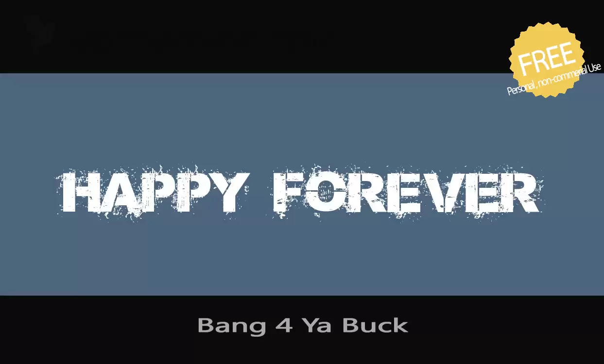 Font Sample of Bang-4-Ya-Buck