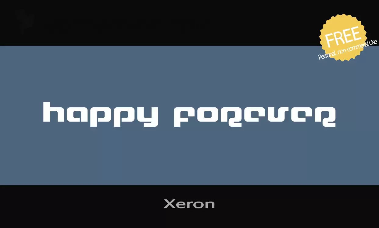 Font Sample of Xeron