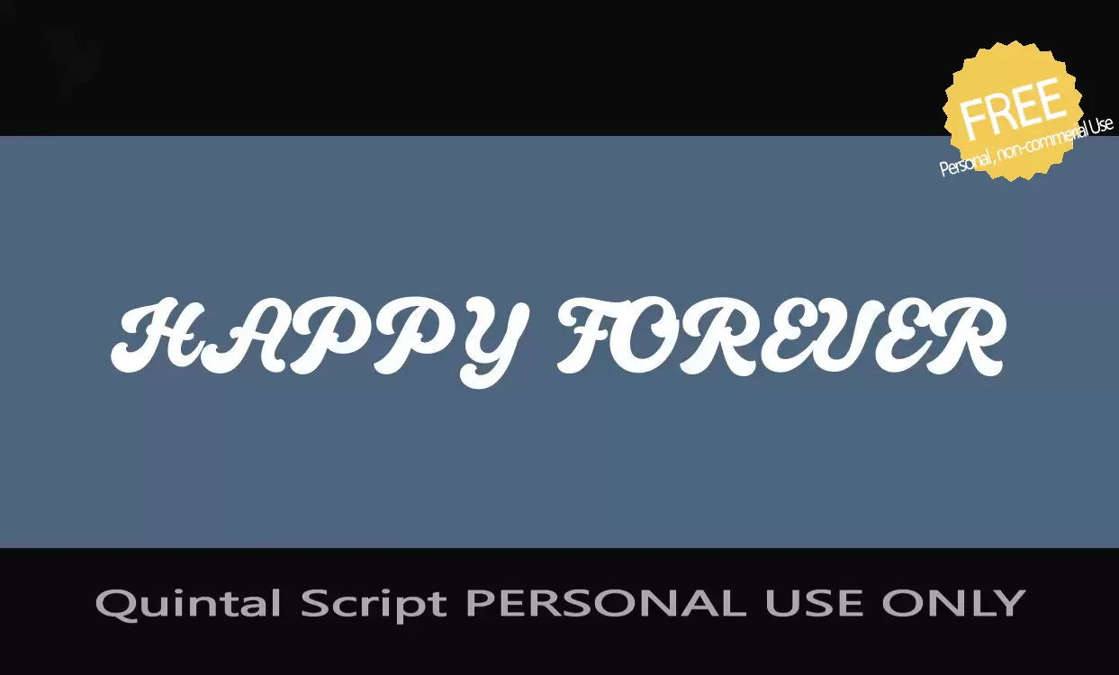 Font Sample of Quintal-Script-PERSONAL-USE-ONLY