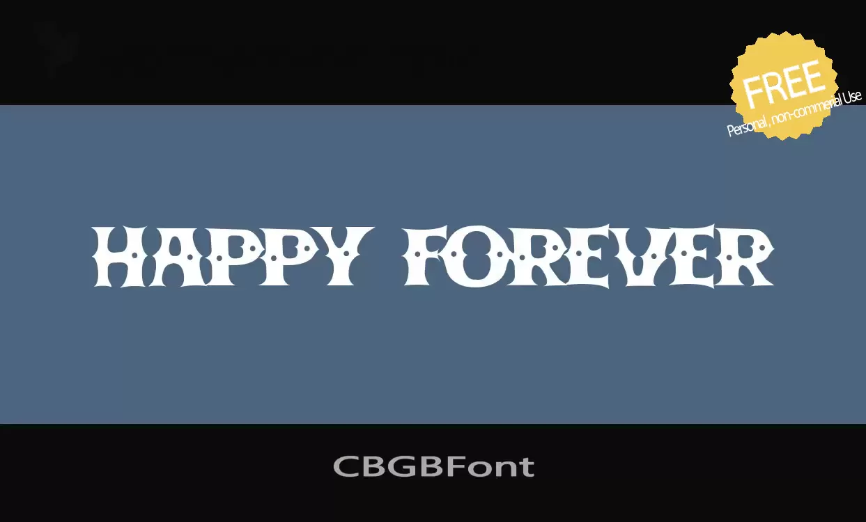 Sample of CBGBFont