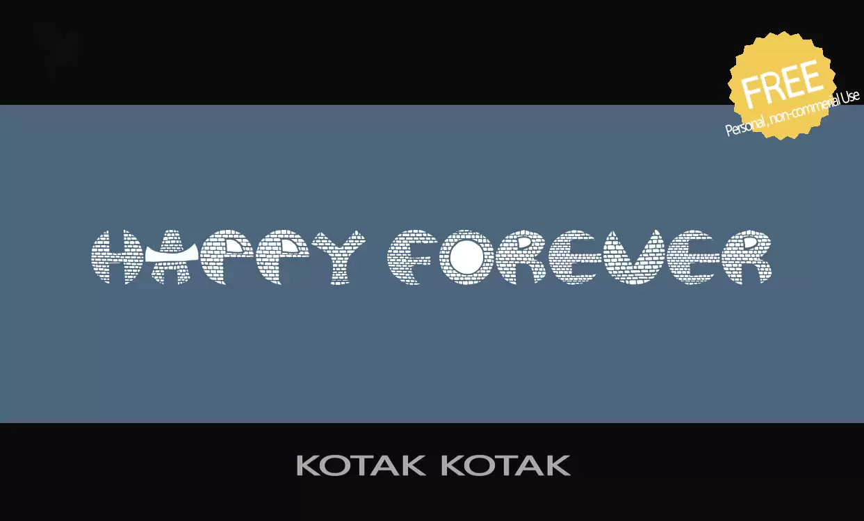 Font Sample of KOTAK-KOTAK