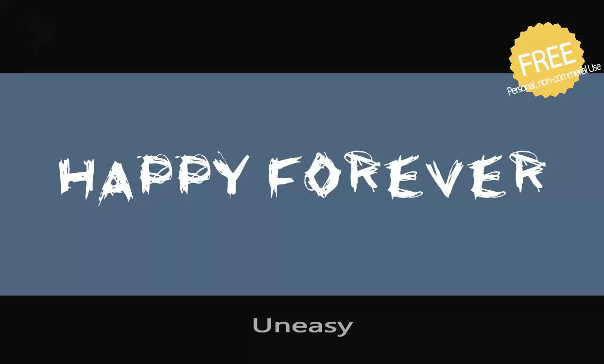 「Uneasy」字体效果图