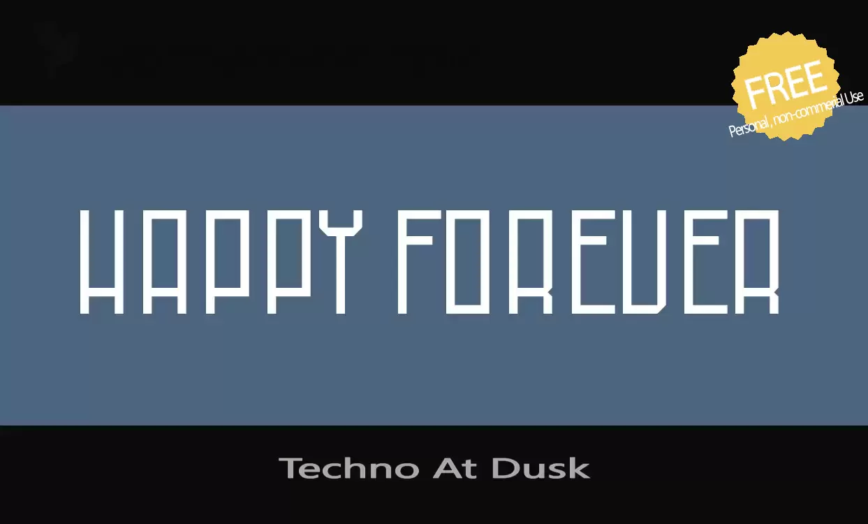 Font Sample of Techno-At-Dusk