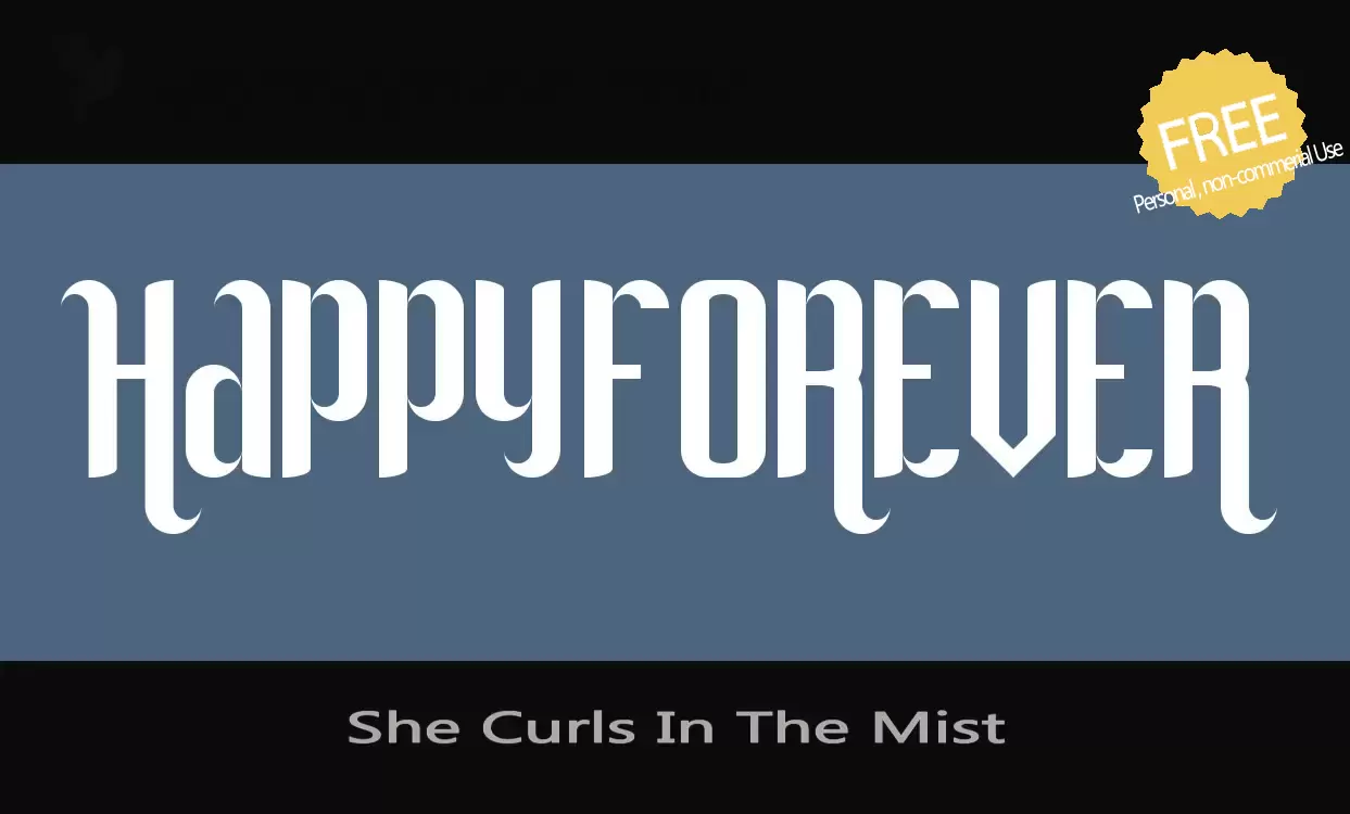 Font Sample of She-Curls-In-The-Mist