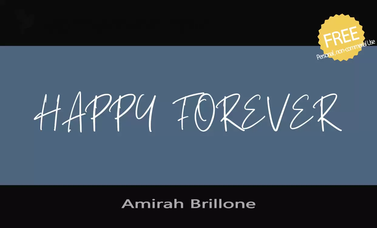 Font Sample of Amirah-Brillone