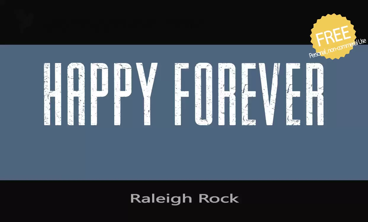 Font Sample of Raleigh-Rock