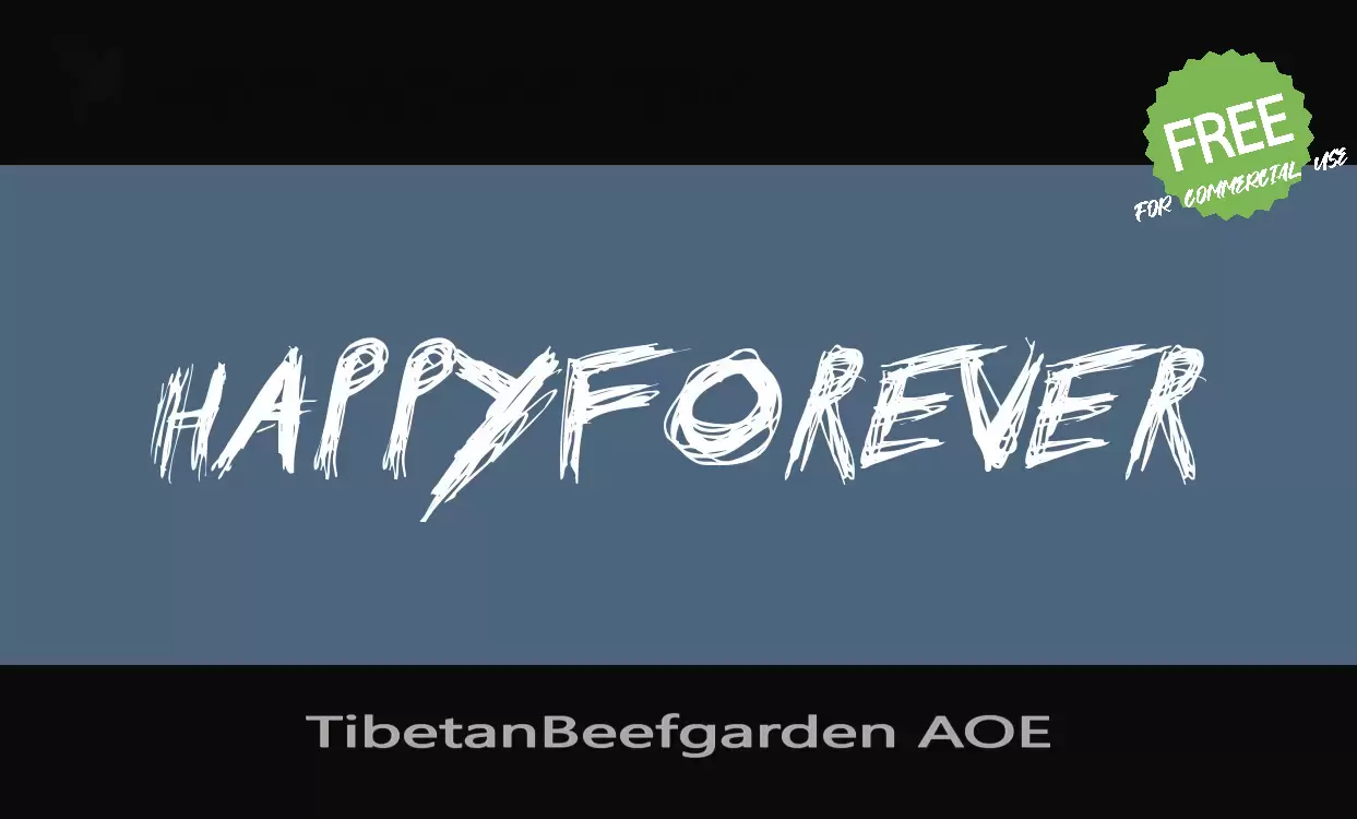 「TibetanBeefgarden-AOE」字体效果图