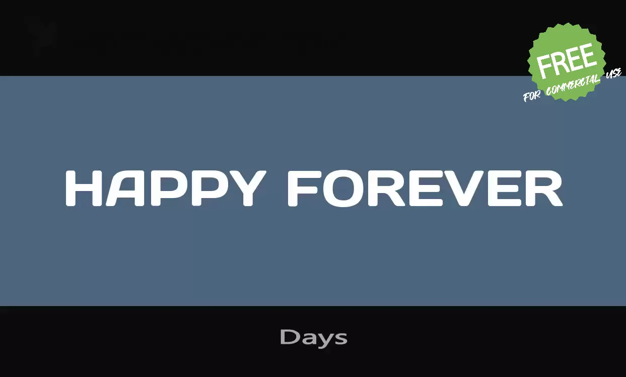 Font Sample of Days