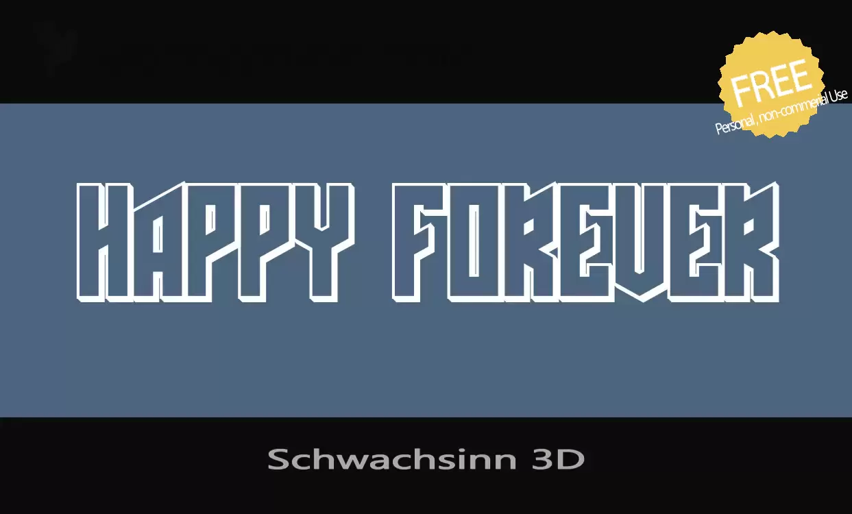 Font Sample of Schwachsinn-3D