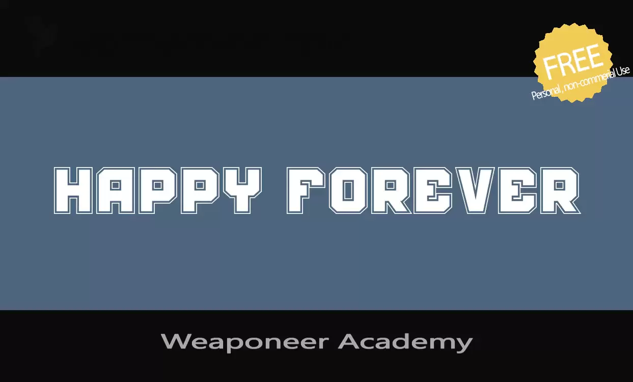 Font Sample of Weaponeer-Academy