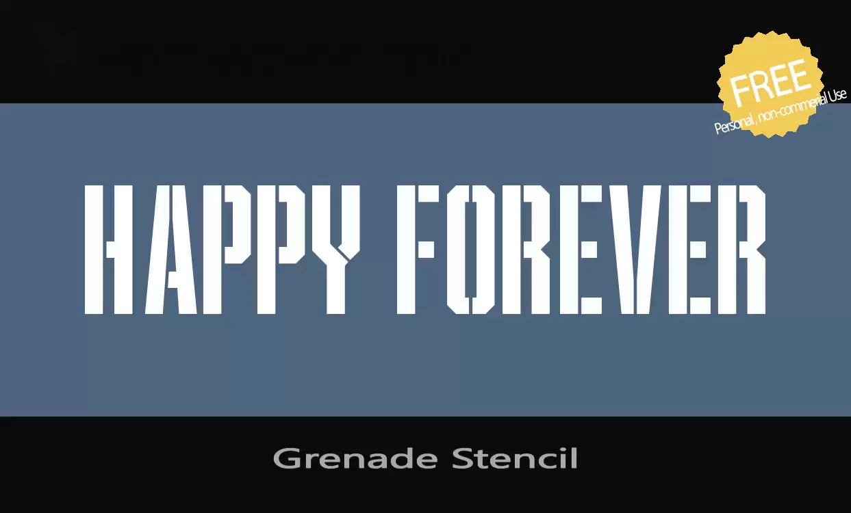 「Grenade-Stencil」字体效果图