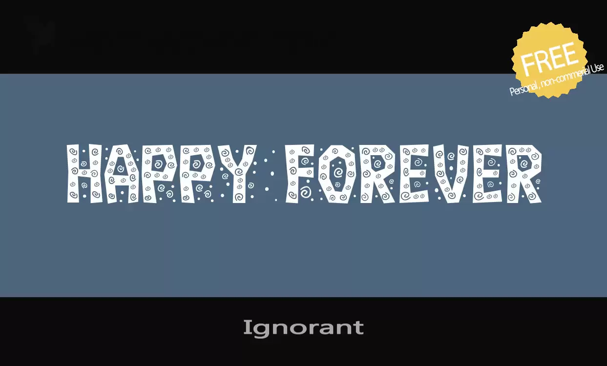 Font Sample of Ignorant