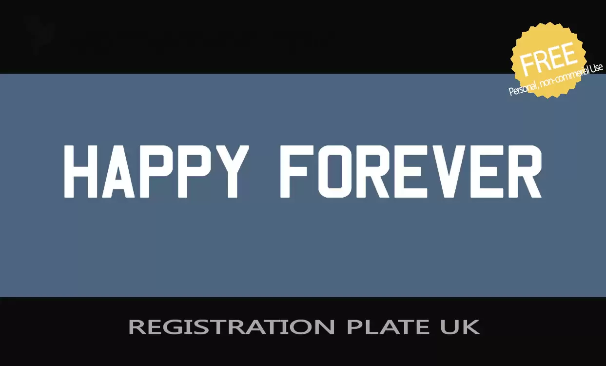 Font Sample of REGISTRATION-PLATE-UK