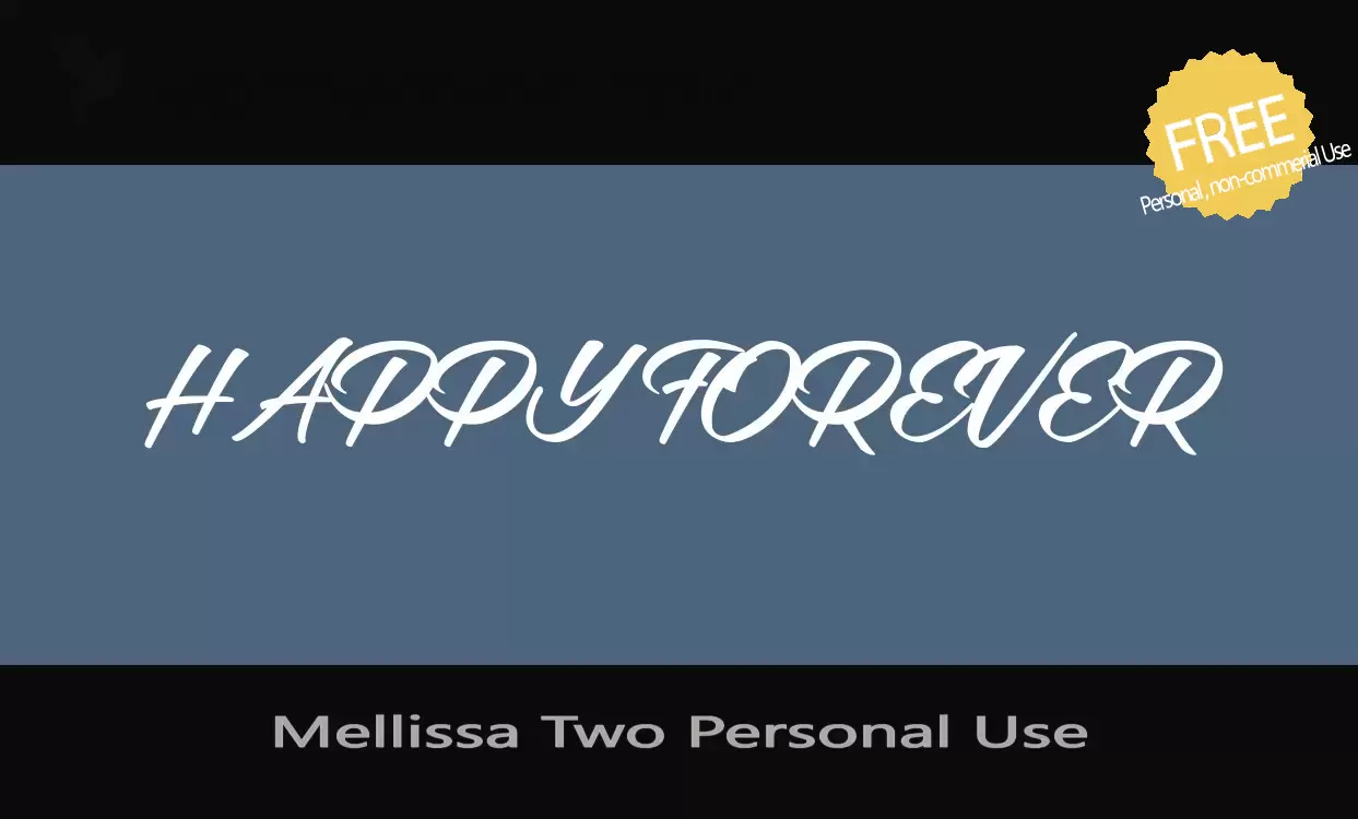 Font Sample of Mellissa-Two-Personal-Use