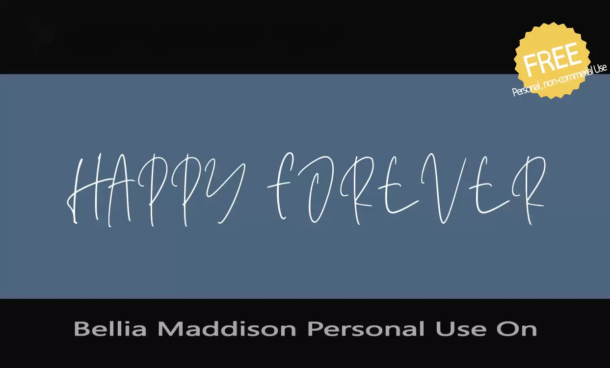 「Bellia-Maddison-Personal-Use-On」字体效果图