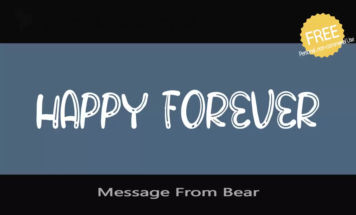 Font Sample of Message-From-Bear