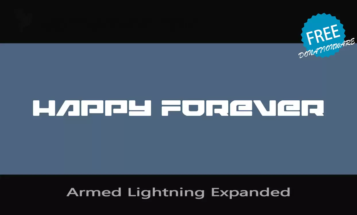 Font Sample of Armed-Lightning-Expanded