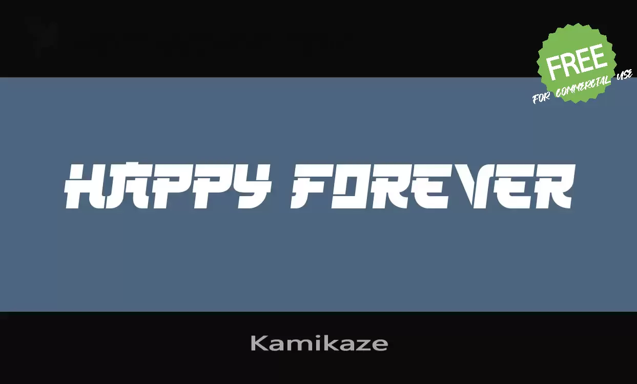 Font Sample of Kamikaze