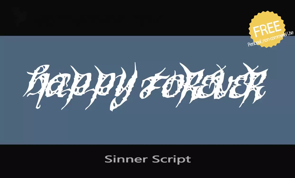 Font Sample of Sinner-Script