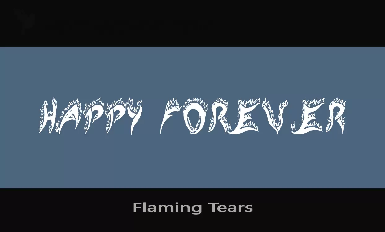 Font Sample of Flaming-Tears