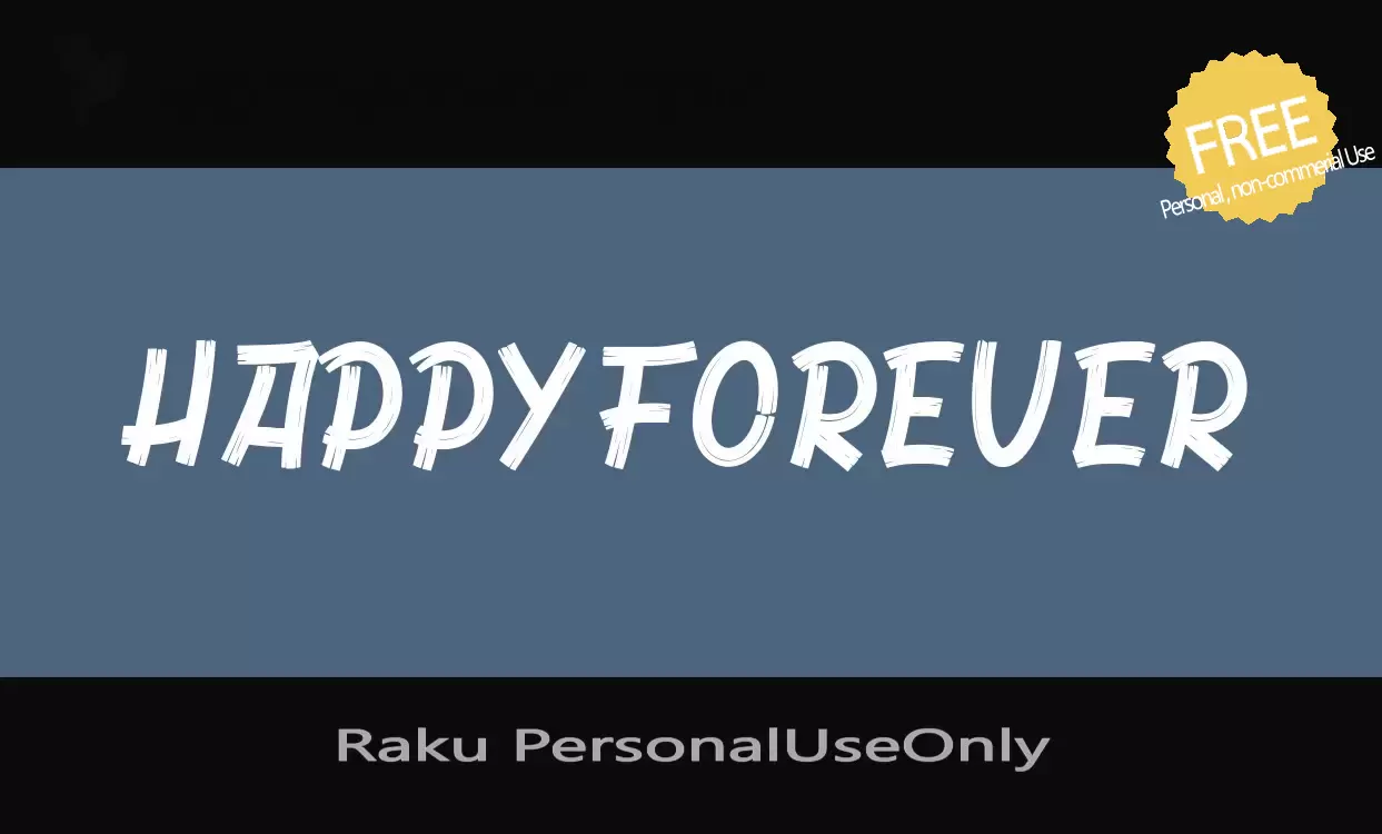 「Raku-PersonalUseOnly」字体效果图