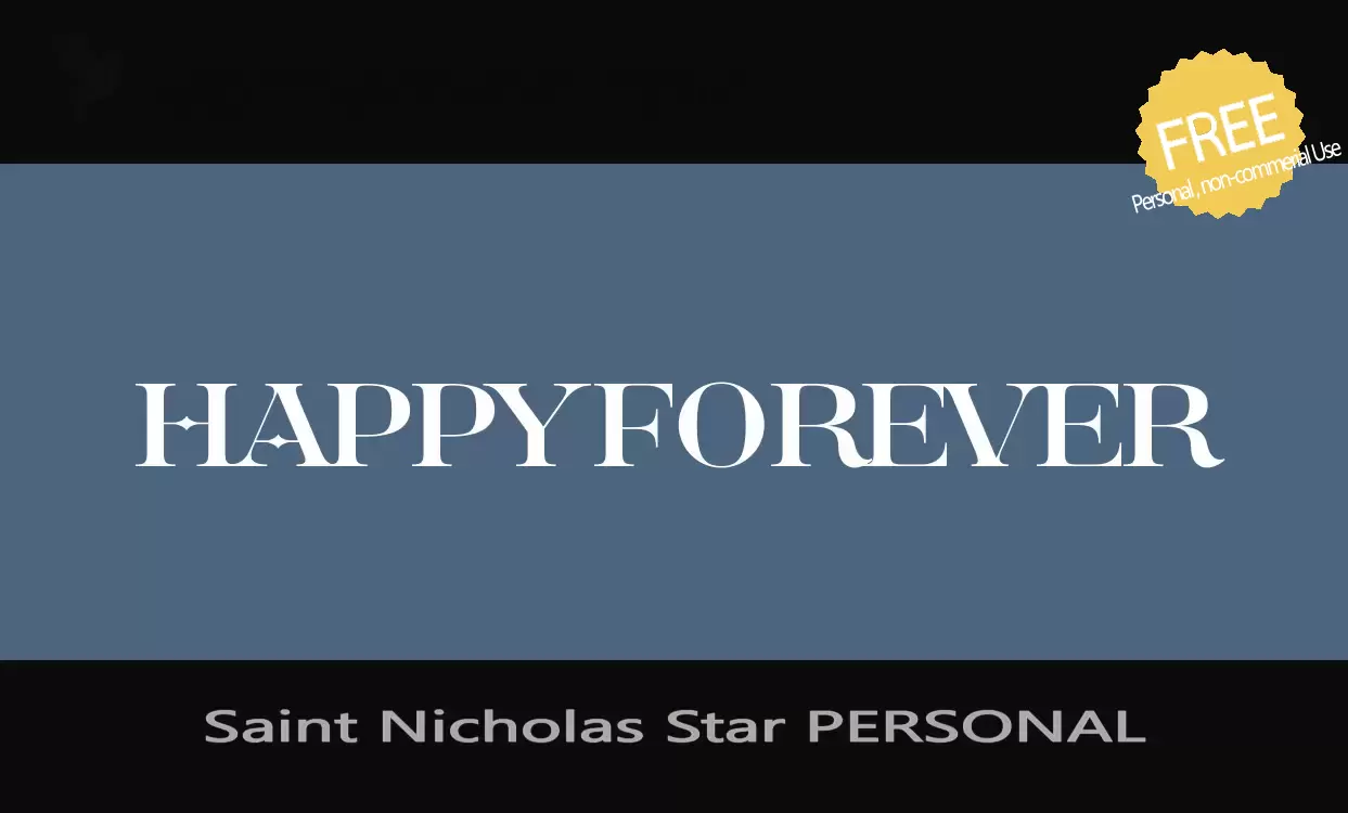 Font Sample of Saint-Nicholas-Star-PERSONAL