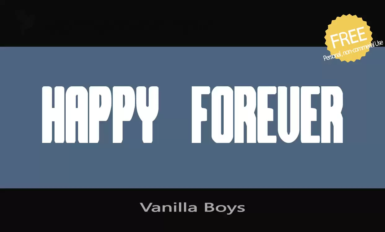 Font Sample of Vanilla-Boys