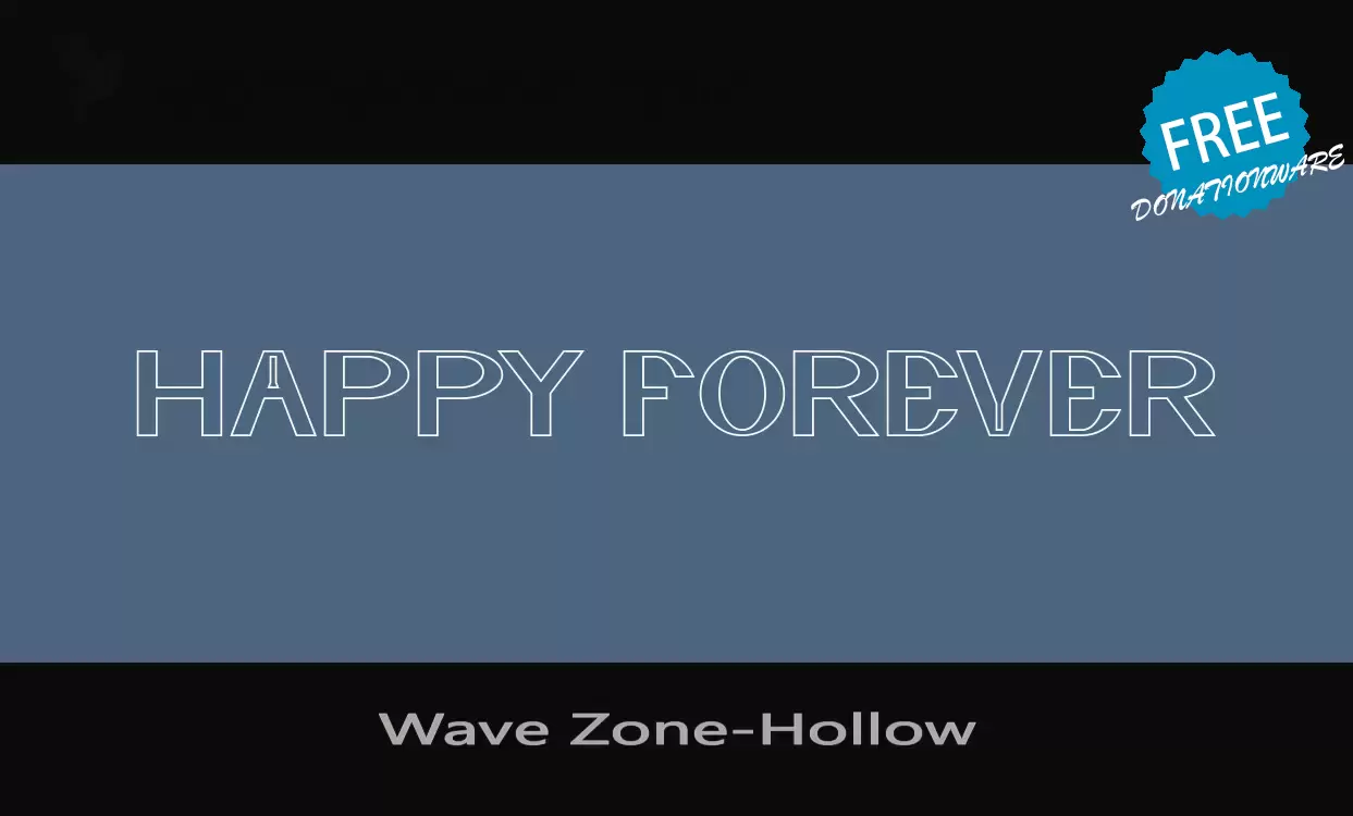 Font Sample of Wave-Zone-Hollow