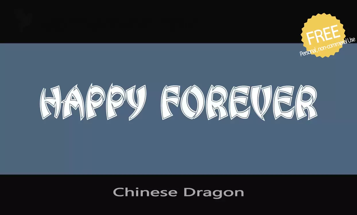 Font Sample of Chinese-Dragon