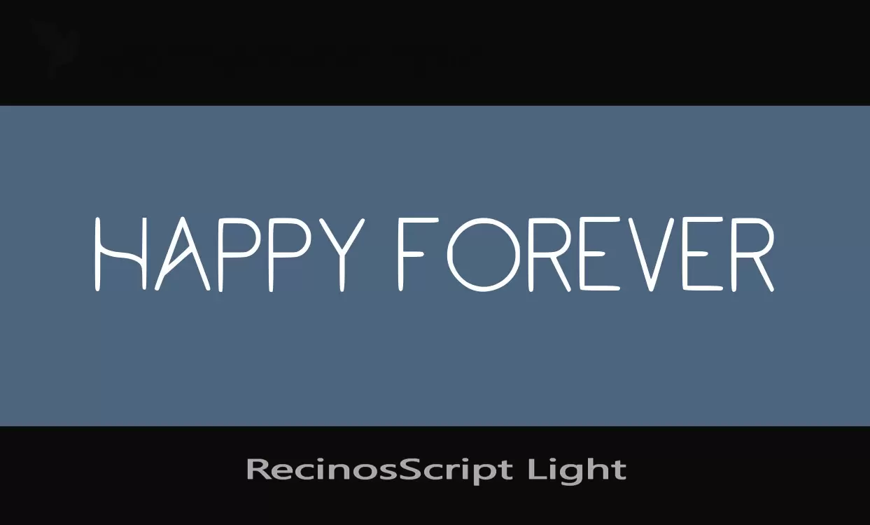 Font Sample of RecinosScript-Light