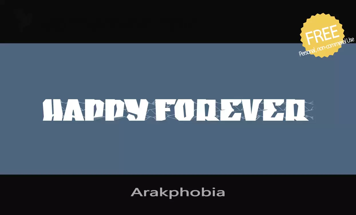 Font Sample of Arakphobia