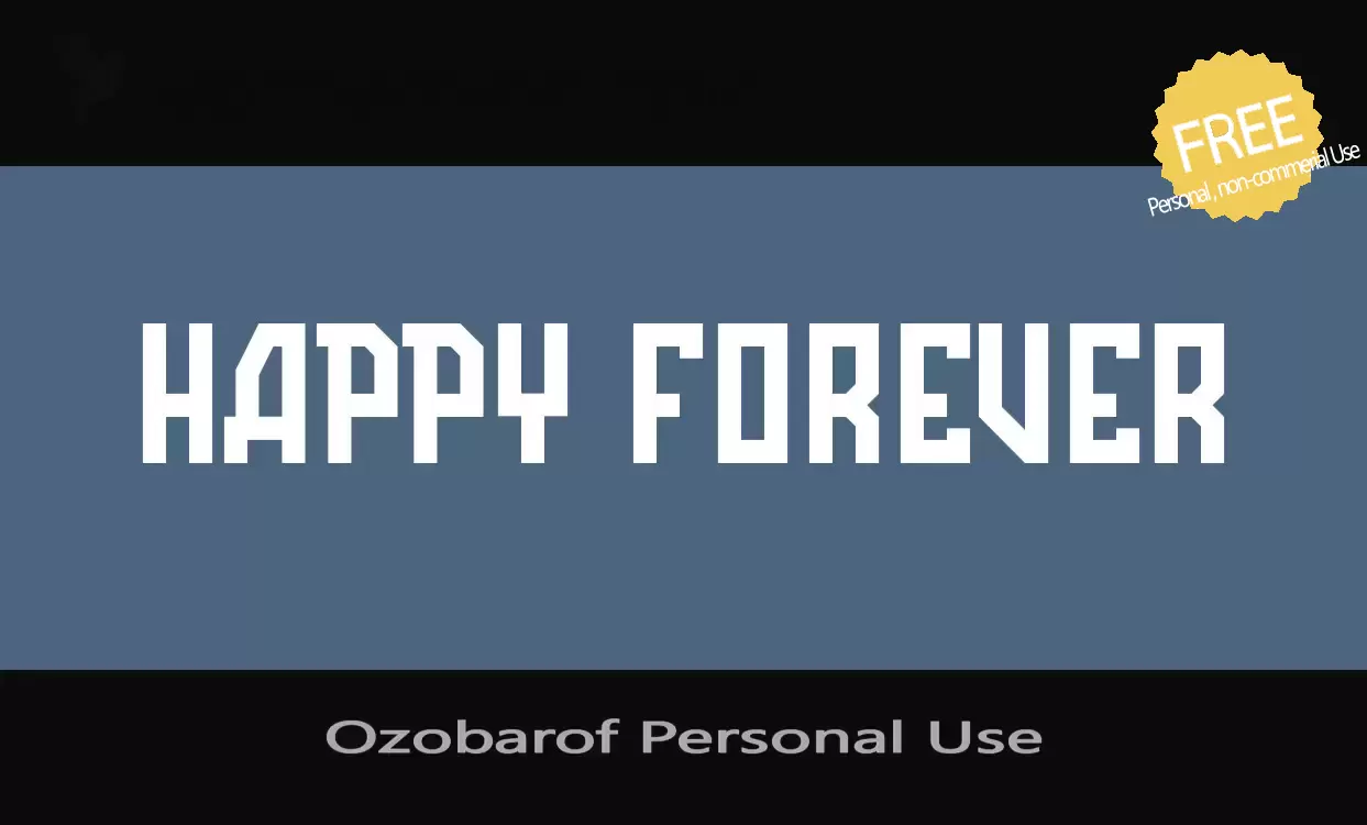 Font Sample of Ozobarof-Personal-Use