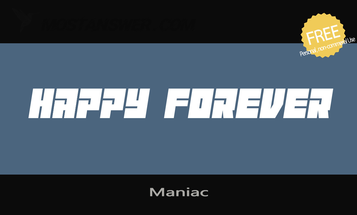 Maniac Italic Font by Vladimir Nikolic | mostfont.com