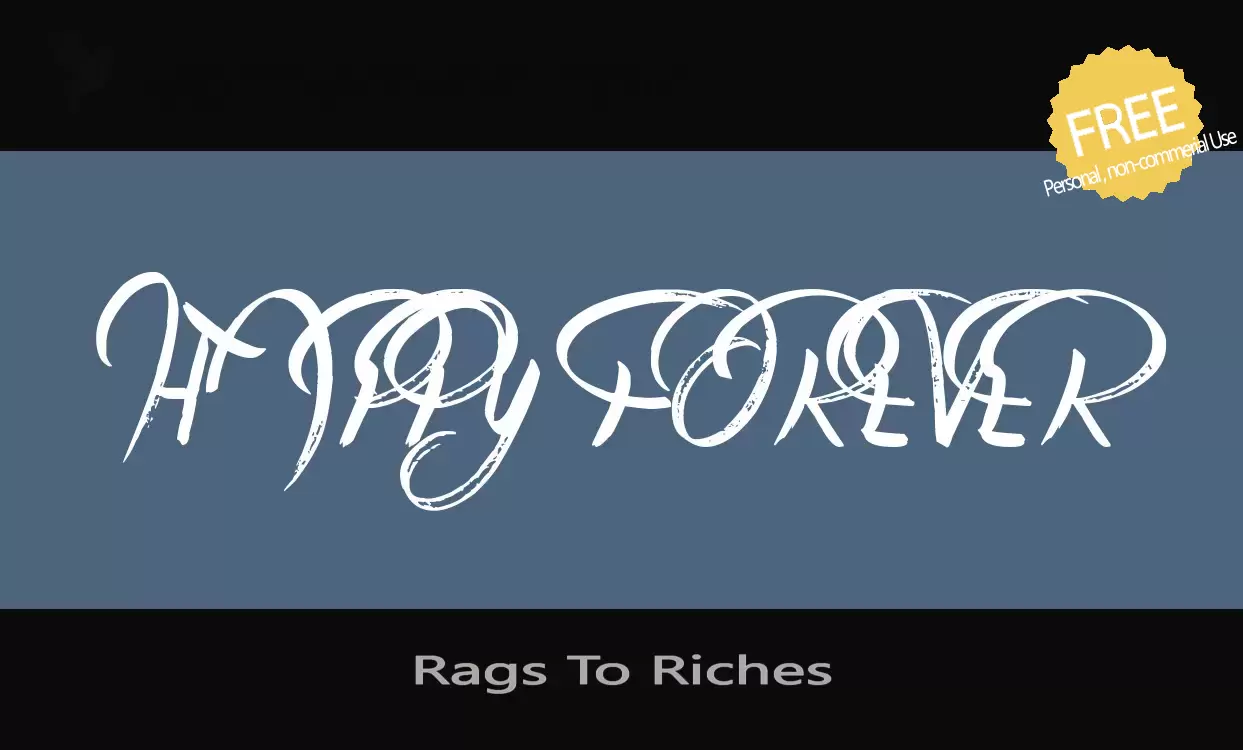 Font Sample of Rags-To-Riches