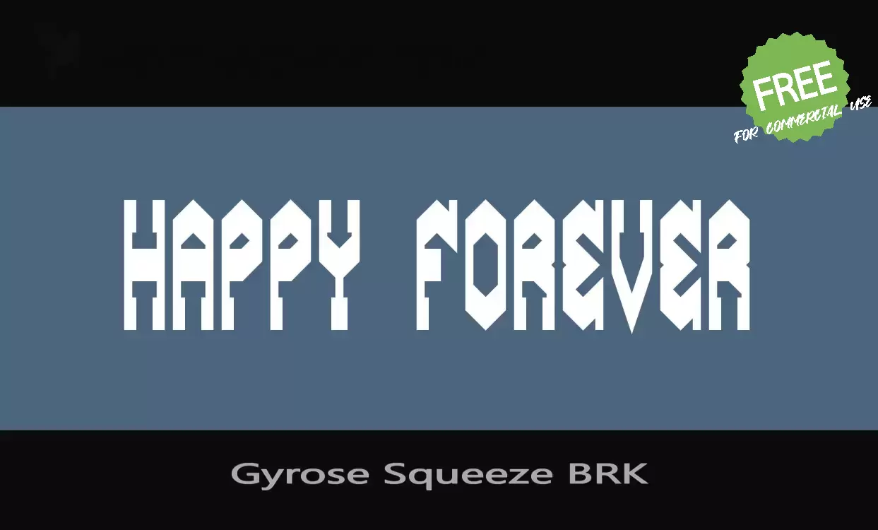 Font Sample of Gyrose-Squeeze-BRK