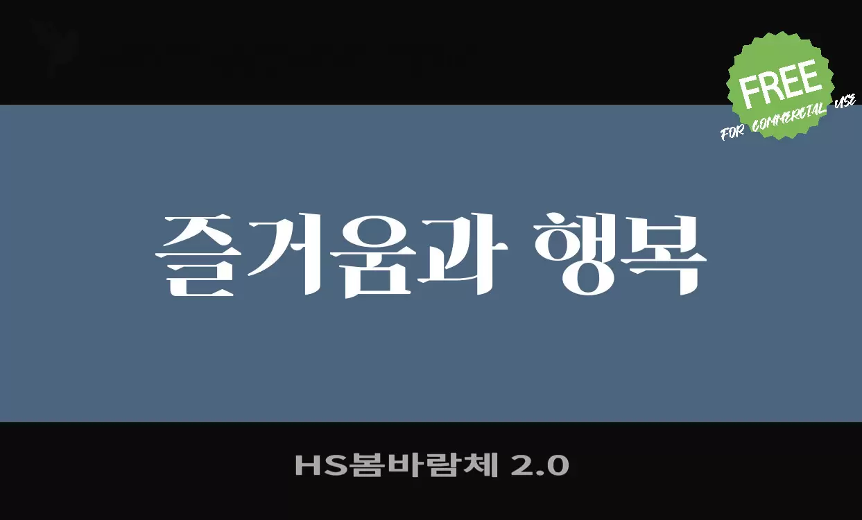 「HS봄바람체 2.0」字体效果图