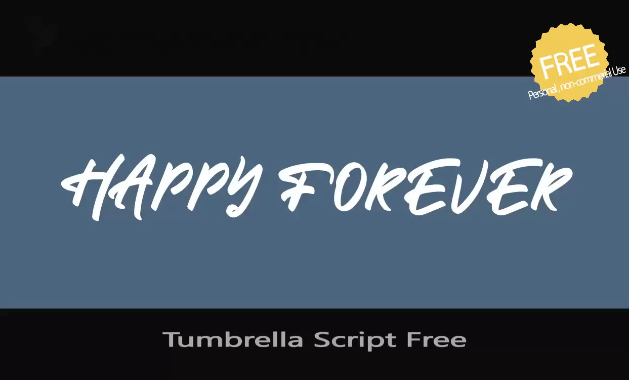 Font Sample of Tumbrella-Script-Free