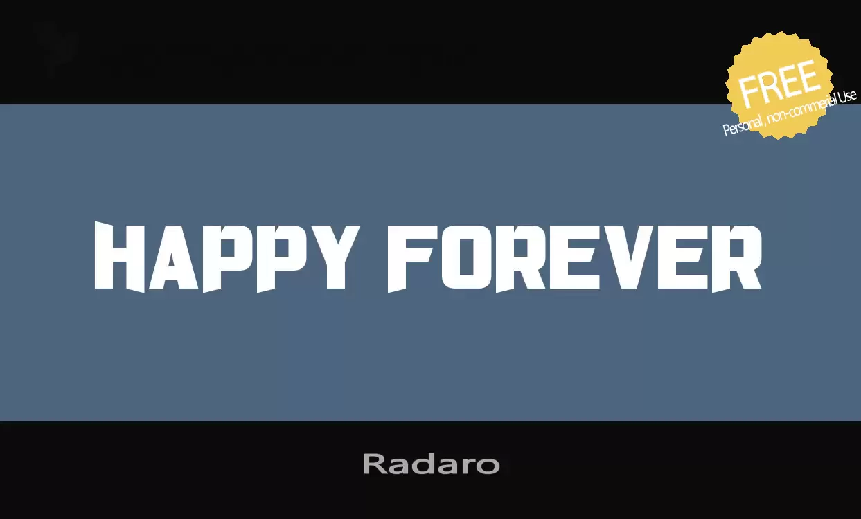 Font Sample of Radaro