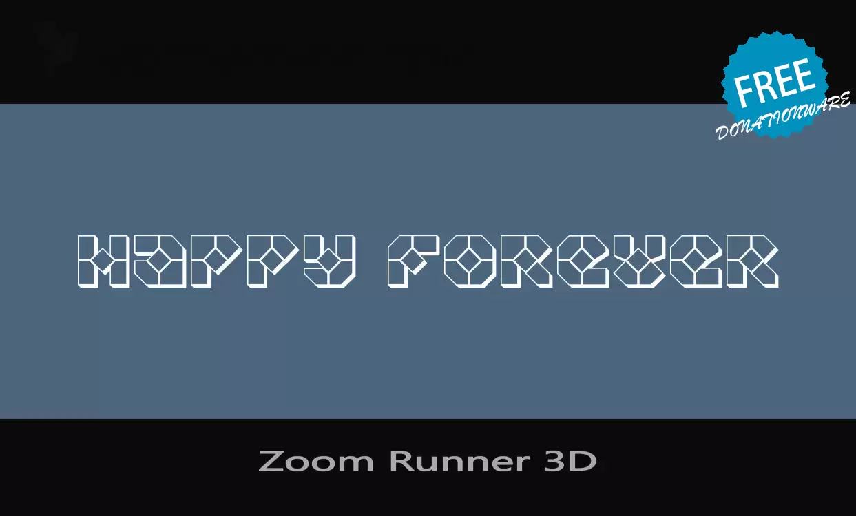 Font Sample of Zoom-Runner-3D