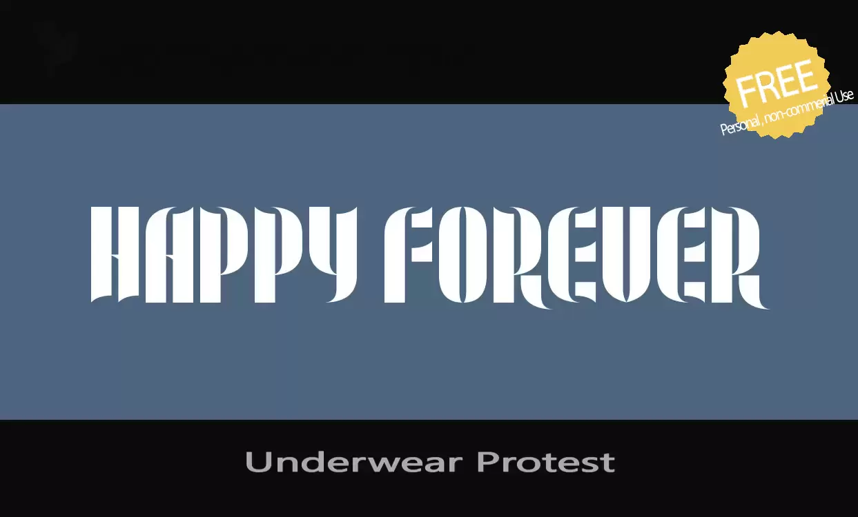 Font Sample of Underwear-Protest