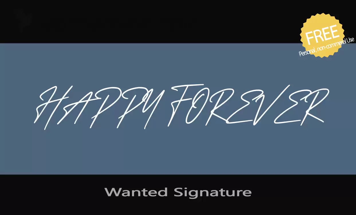 Font Sample of Wanted-Signature