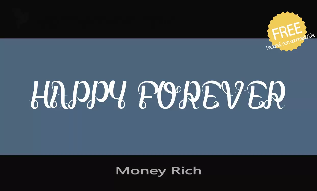 Font Sample of Money-Rich