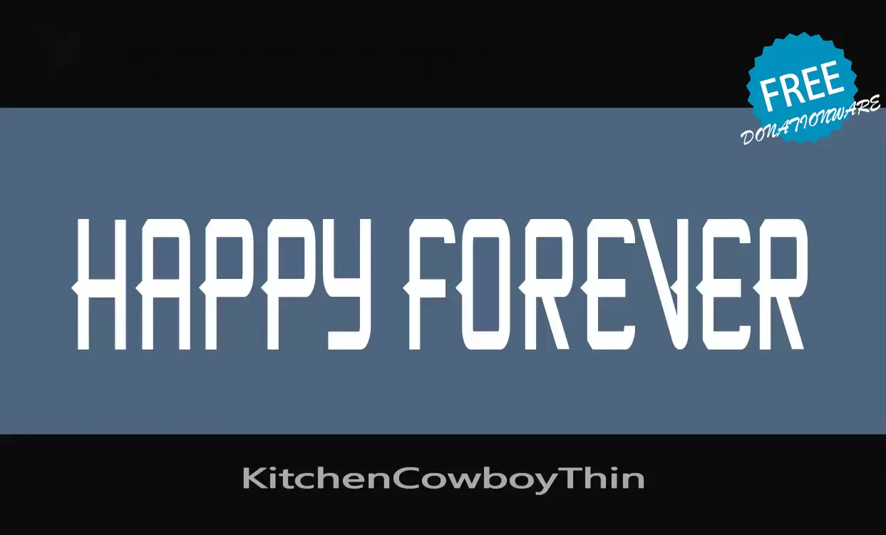 Font Sample of KitchenCowboyThin