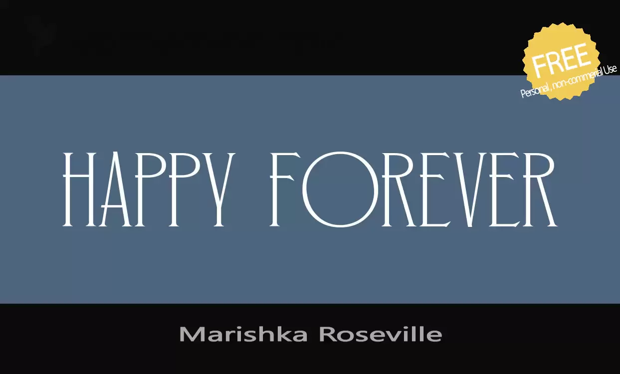 Font Sample of Marishka-Roseville