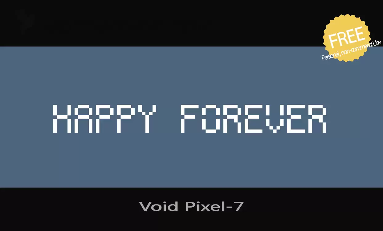 Font Sample of Void-Pixel-7