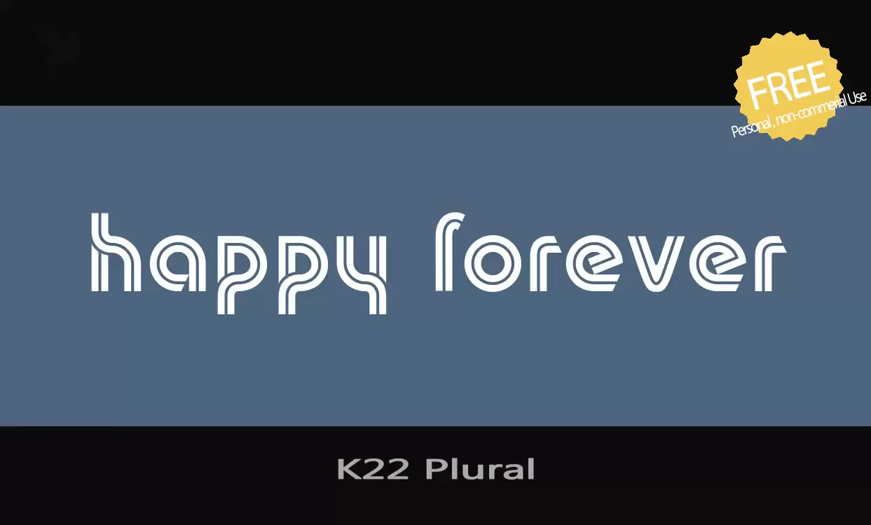 「K22-Plural」字体效果图