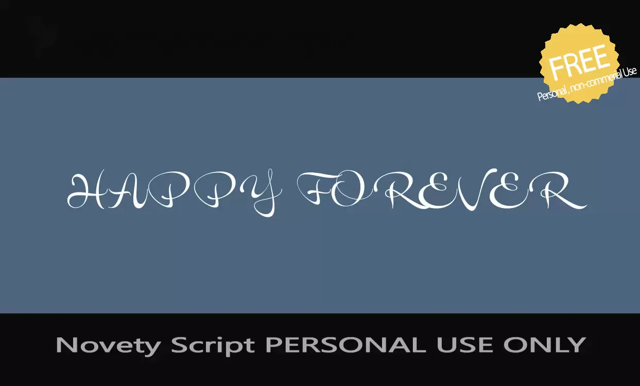 Font Sample of Novety-Script-PERSONAL-USE-ONLY