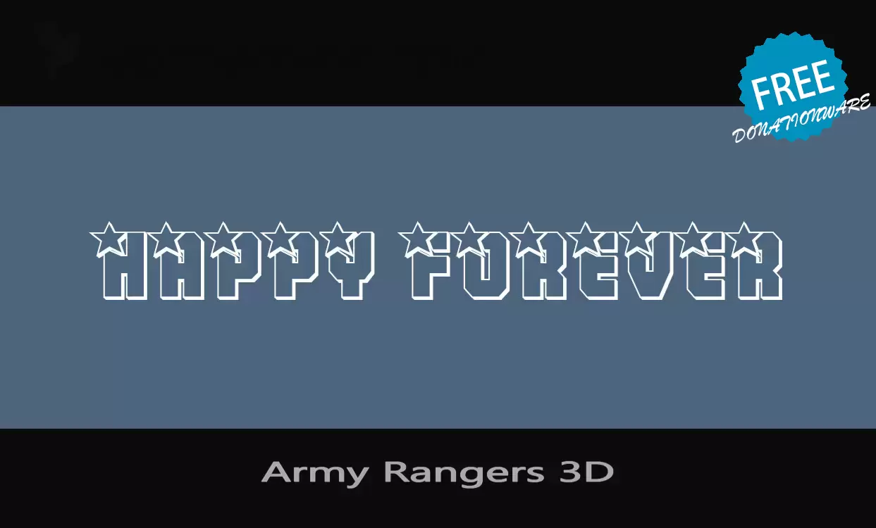 Font Sample of Army-Rangers-3D