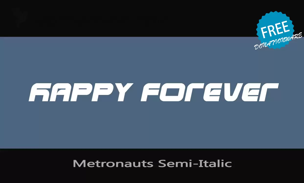 「Metronauts-Semi-Italic」字体效果图