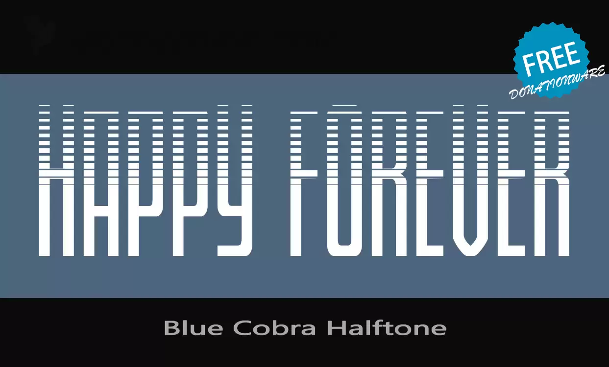 Font Sample of Blue-Cobra-Halftone